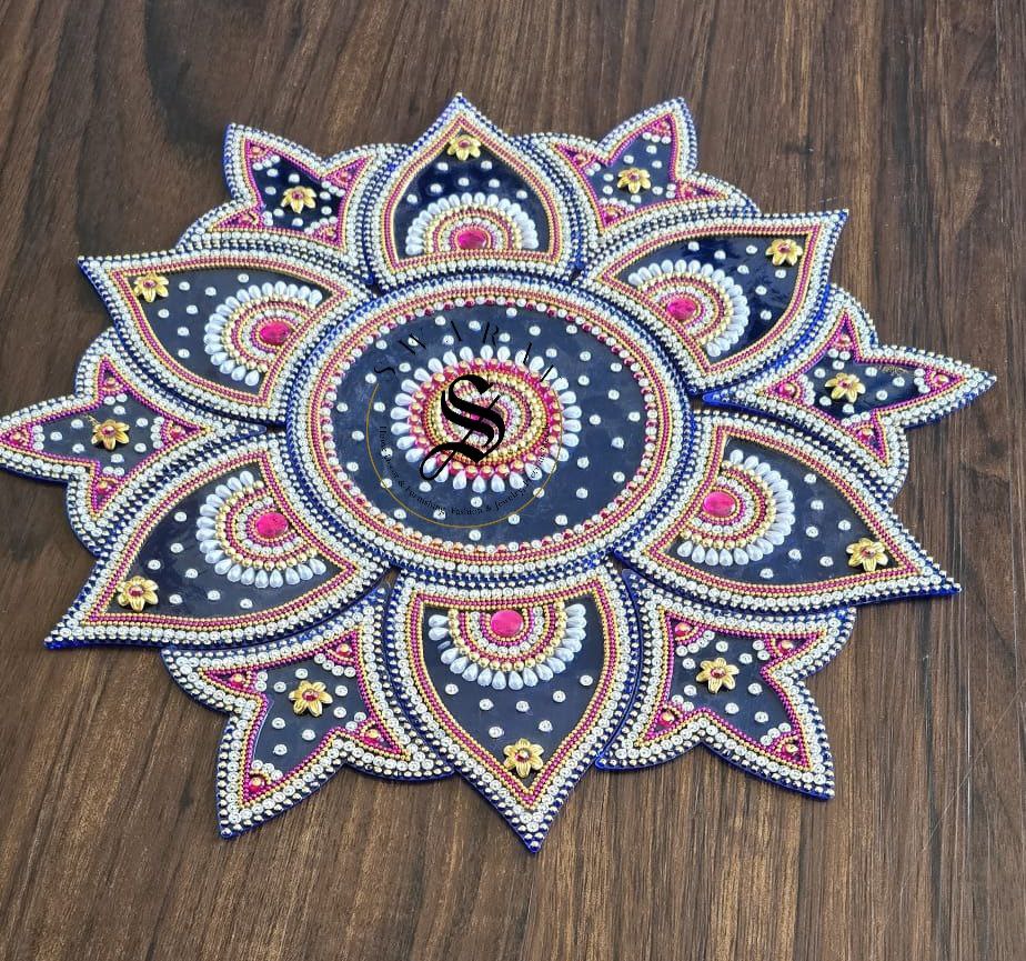 Handmade Acrylic Rangoli, set of 13 pieces. Size - 16 inches.