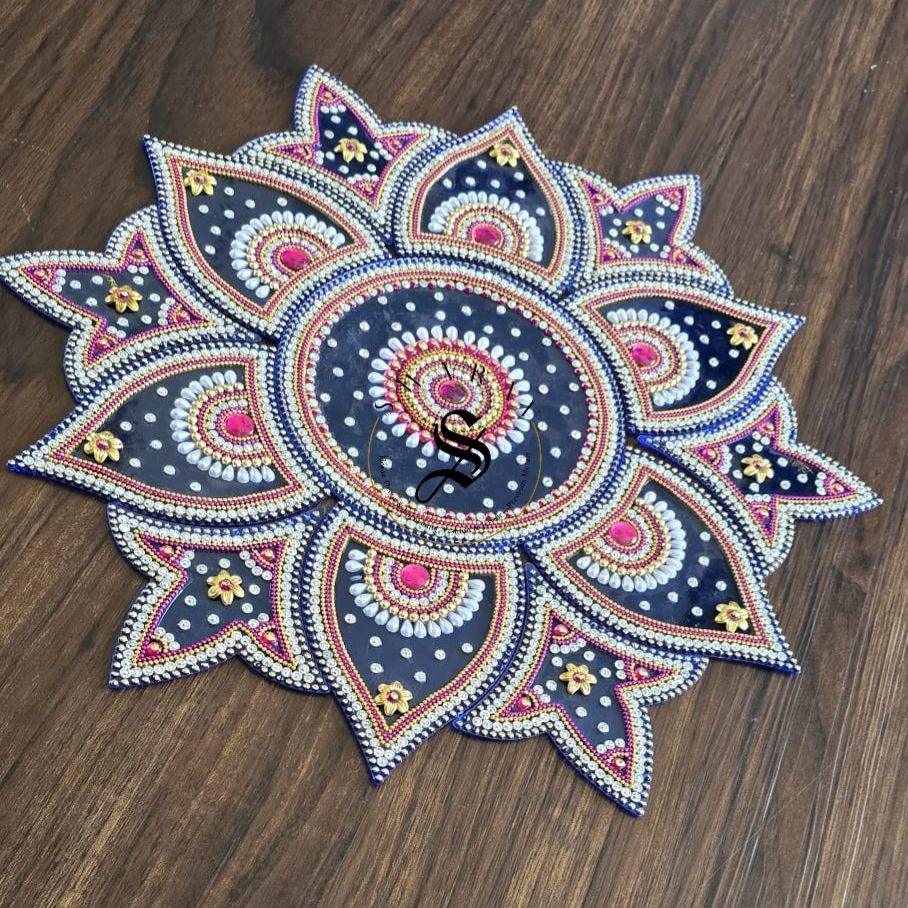 Handmade Acrylic Rangoli, set of 13 pieces. Size - 16 inches.