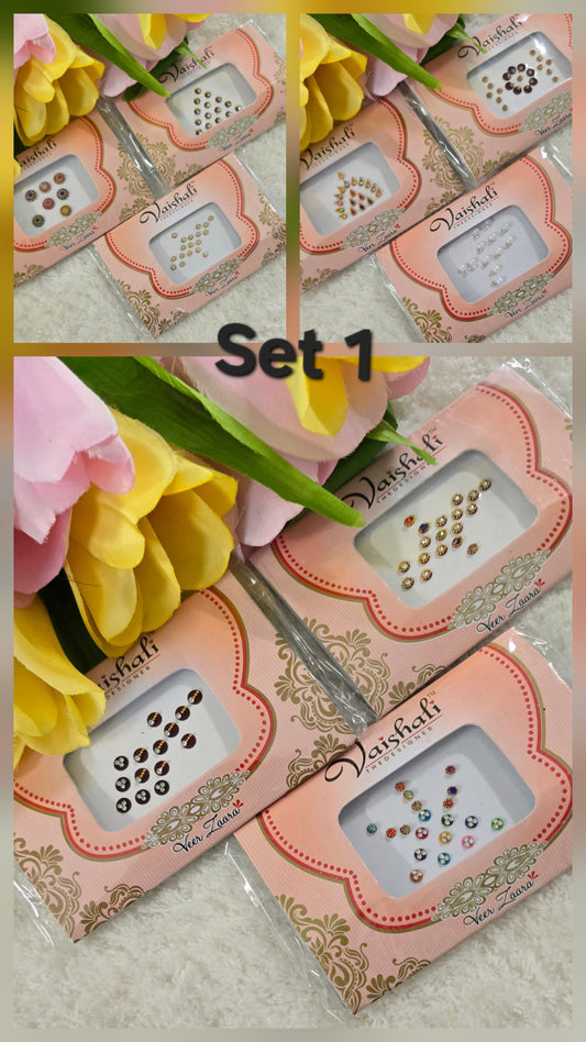 Pack of 9 - Veer Zaara fancy designer Bindi set. @ $3