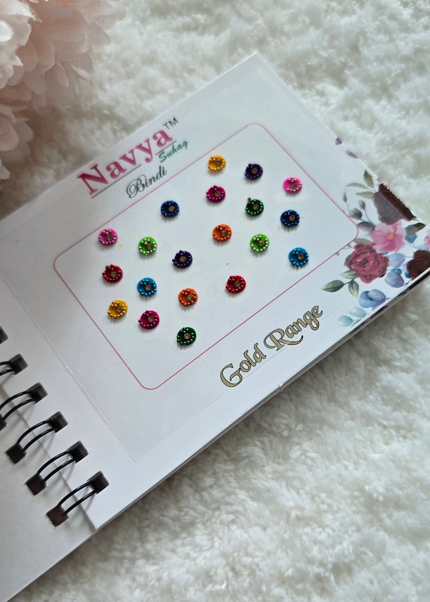 Pack of 3 - Navya multi-colored multi shape pocket size spiral Bindi book.