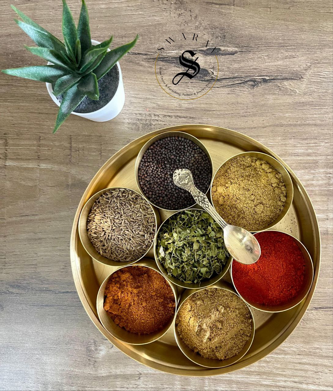 Handicrafted pure Brass masala/spice Box.