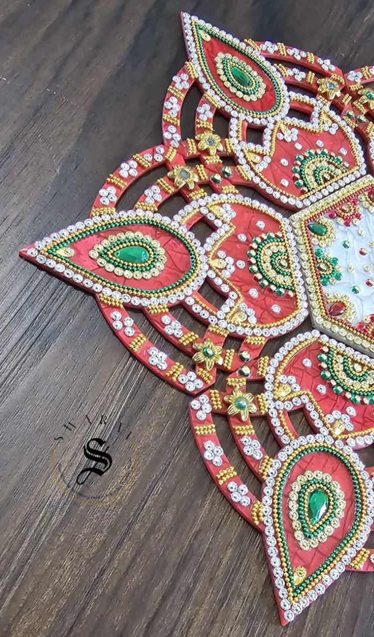 Handmade Acrylic Rangoli, set of 7 pieces. Size - 12 inch