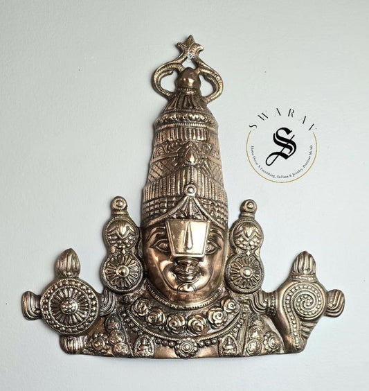 Black metal Balaji wall decor. Size  - 15 by 12 inch