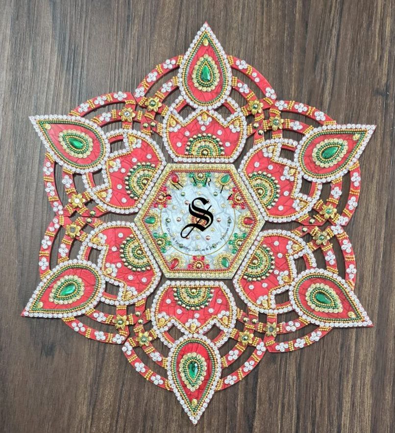 Handmade Acrylic Rangoli, set of 7 pieces. Size - 12 inch