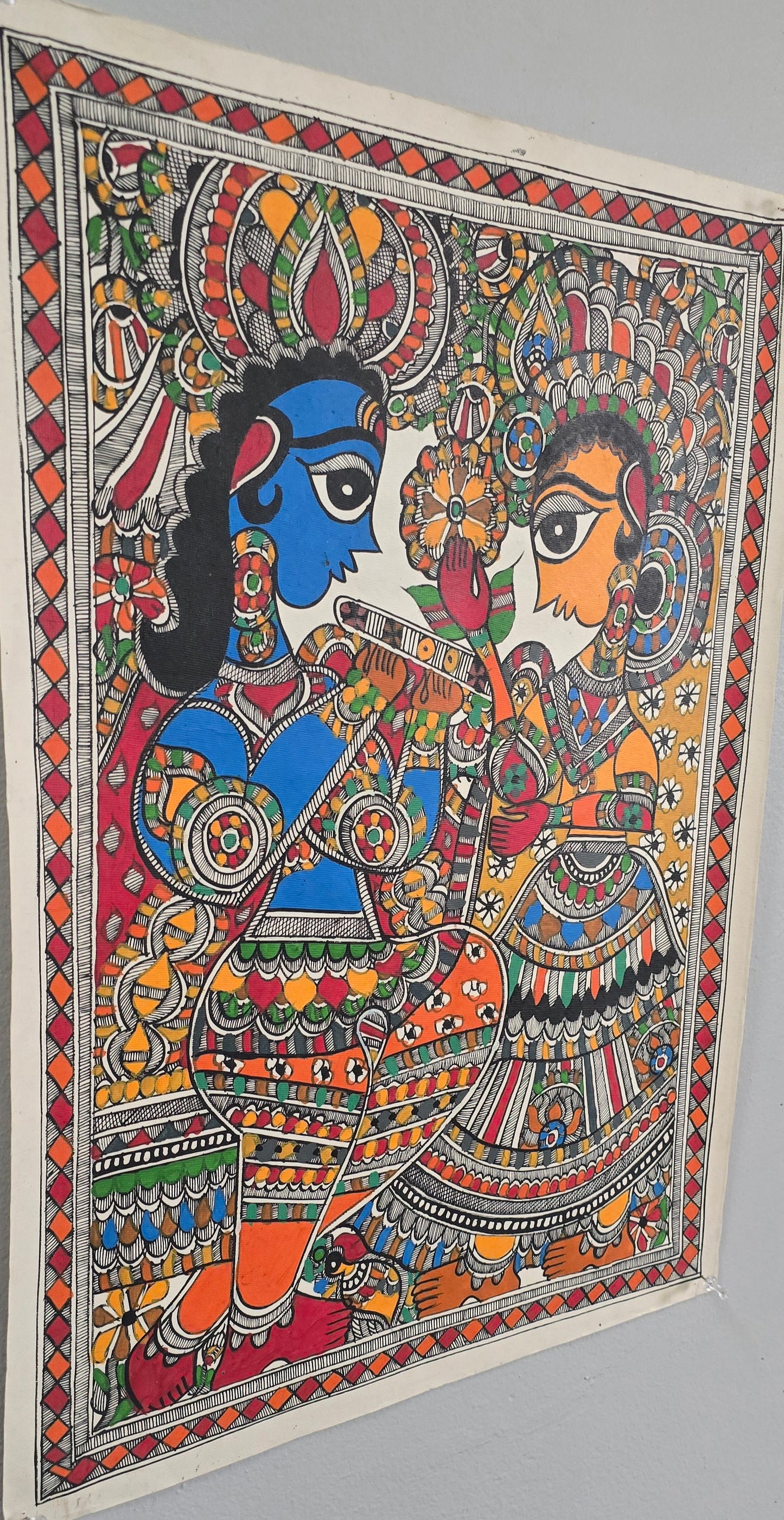 Madhubani or Mithila Painting –Radha Krishna, the eternal Love story.