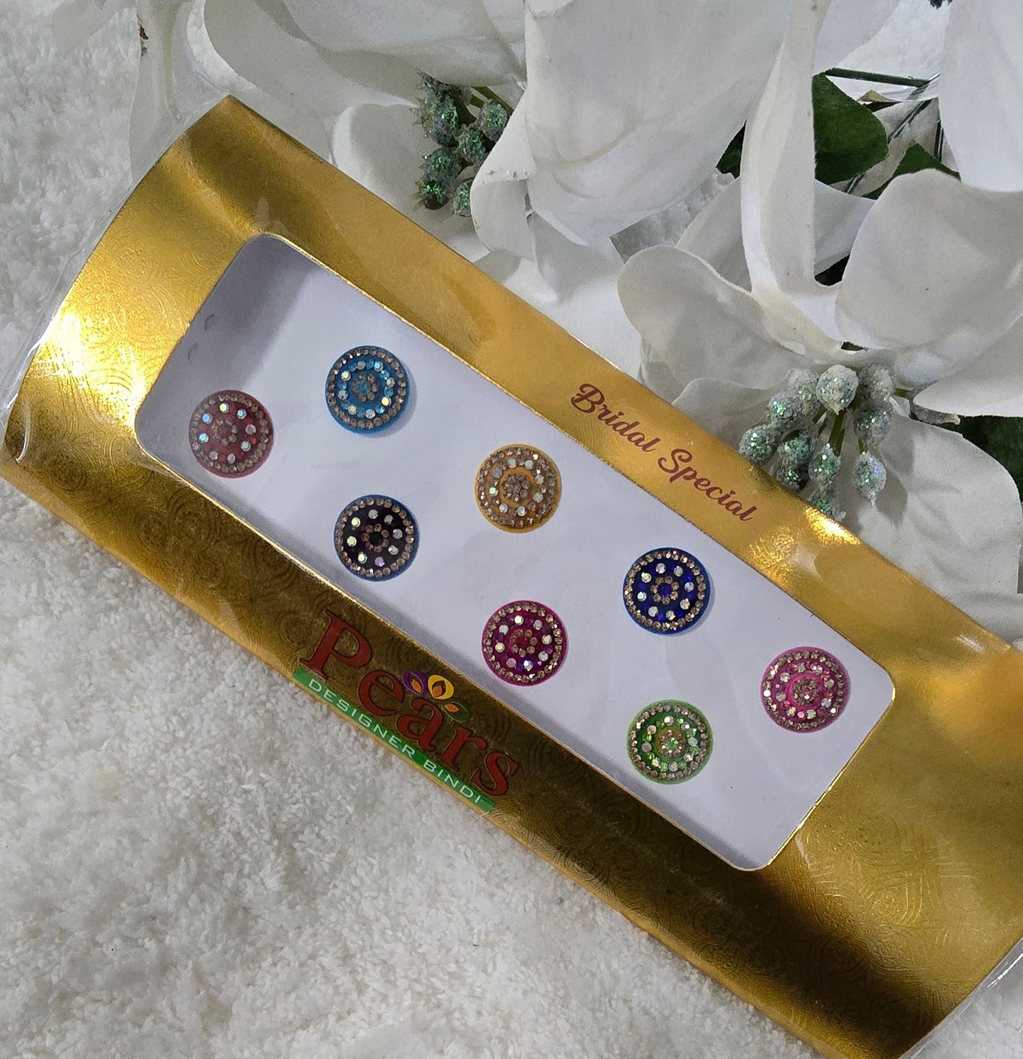 Pearl Gold card Bridal Bindi. 12 design options.