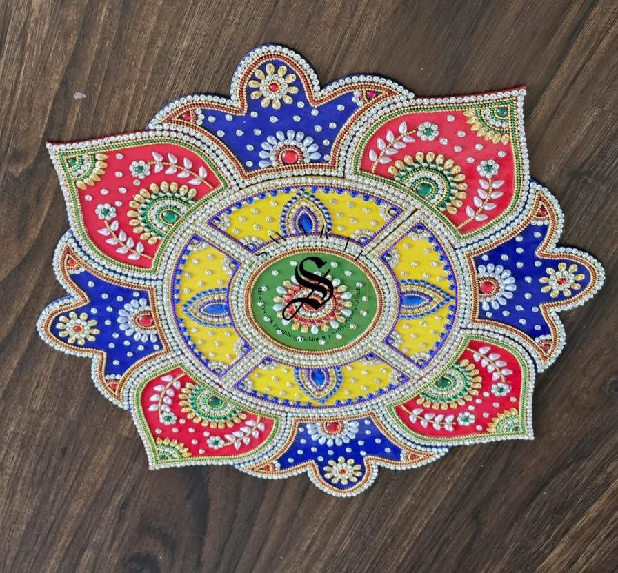 Handmade Acrylic Rangoli. Set of 13 pieces. Multi color. Size - 15 inch.