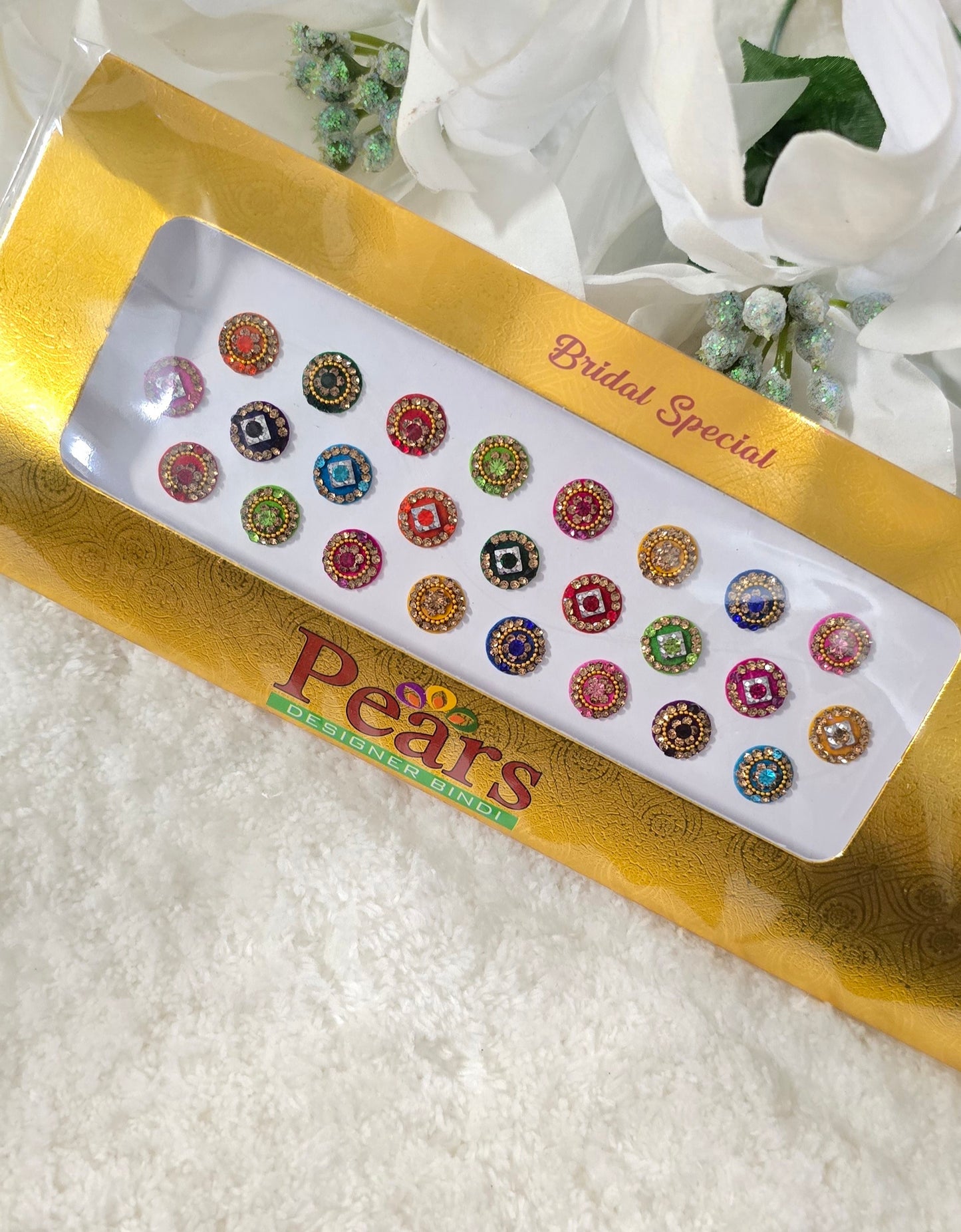 Pearl Gold card Bridal Bindi. 12 design options.