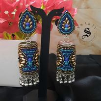 Cylindrical Beads Jhumka