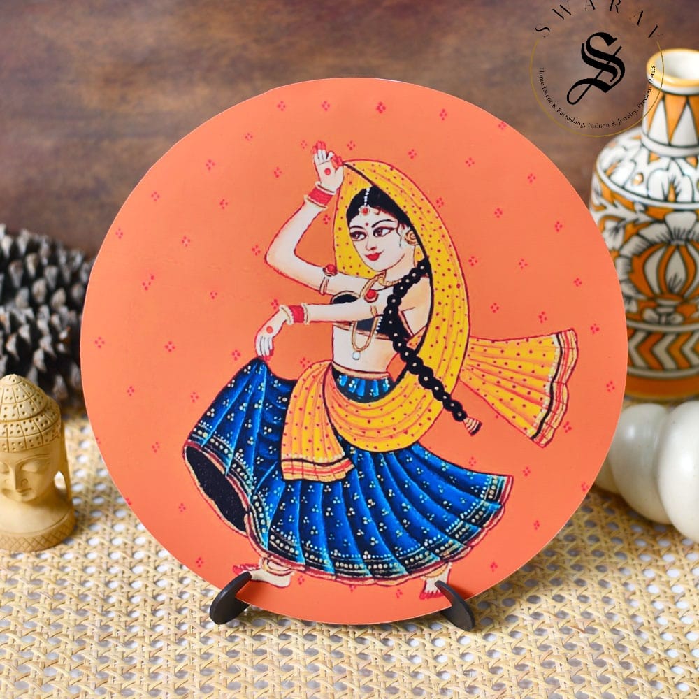 Ethnic theme printed MDF wall plates. Diameter 11 inch