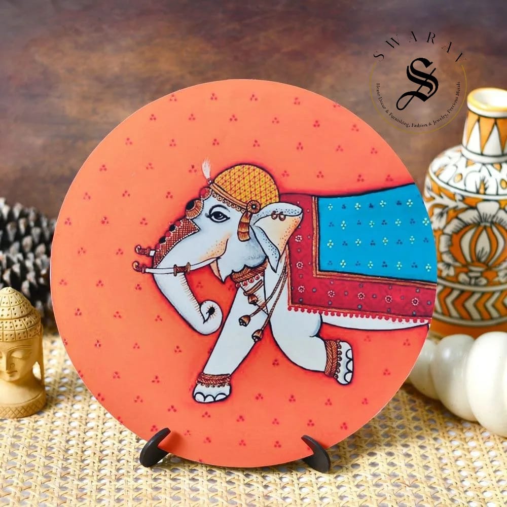 Ethnic theme printed MDF wall plates. Diameter 11 inch