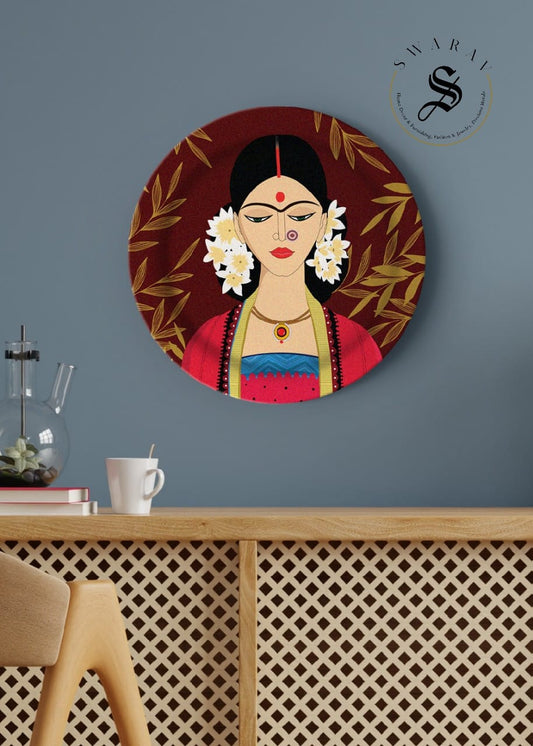 Ethnic theme printed And Laminated unbreakable acrylic  wall plates. Diameter 11 inch