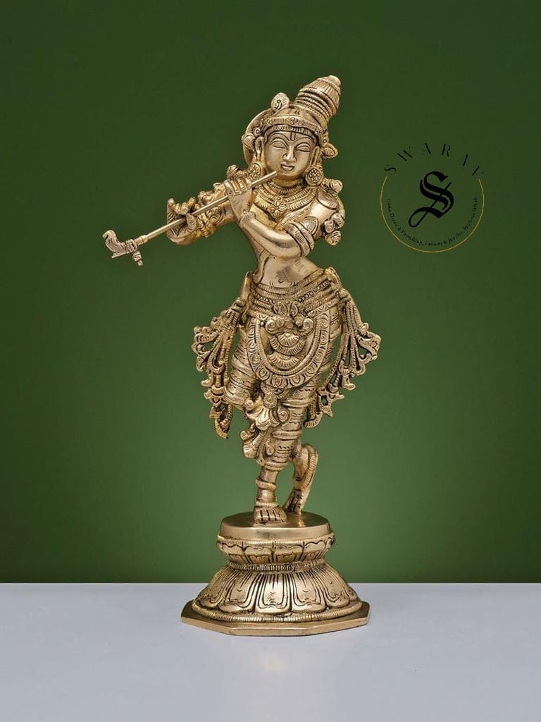 Brass Krishna with his flute