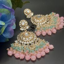 Kundan and Cluster beads Big size Earring