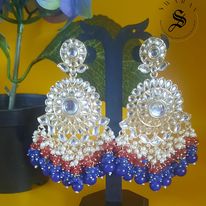 Kundan and Cluster beads Big size Earring