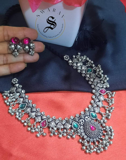 Oxydised Kolhapuri Saaj Necklace - Short